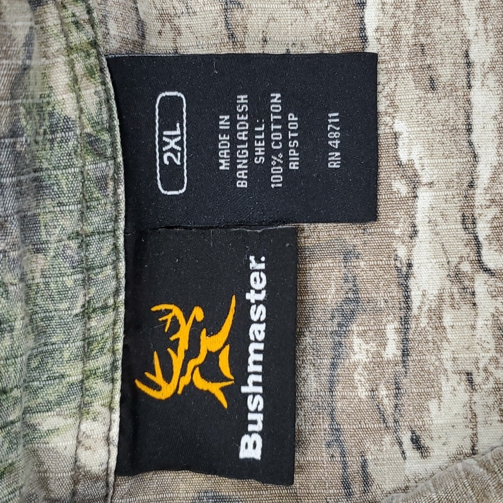 Bushmaster shirt men's size 2XL tan Realtree camouflage button down ripstop - Picture 10 of 14